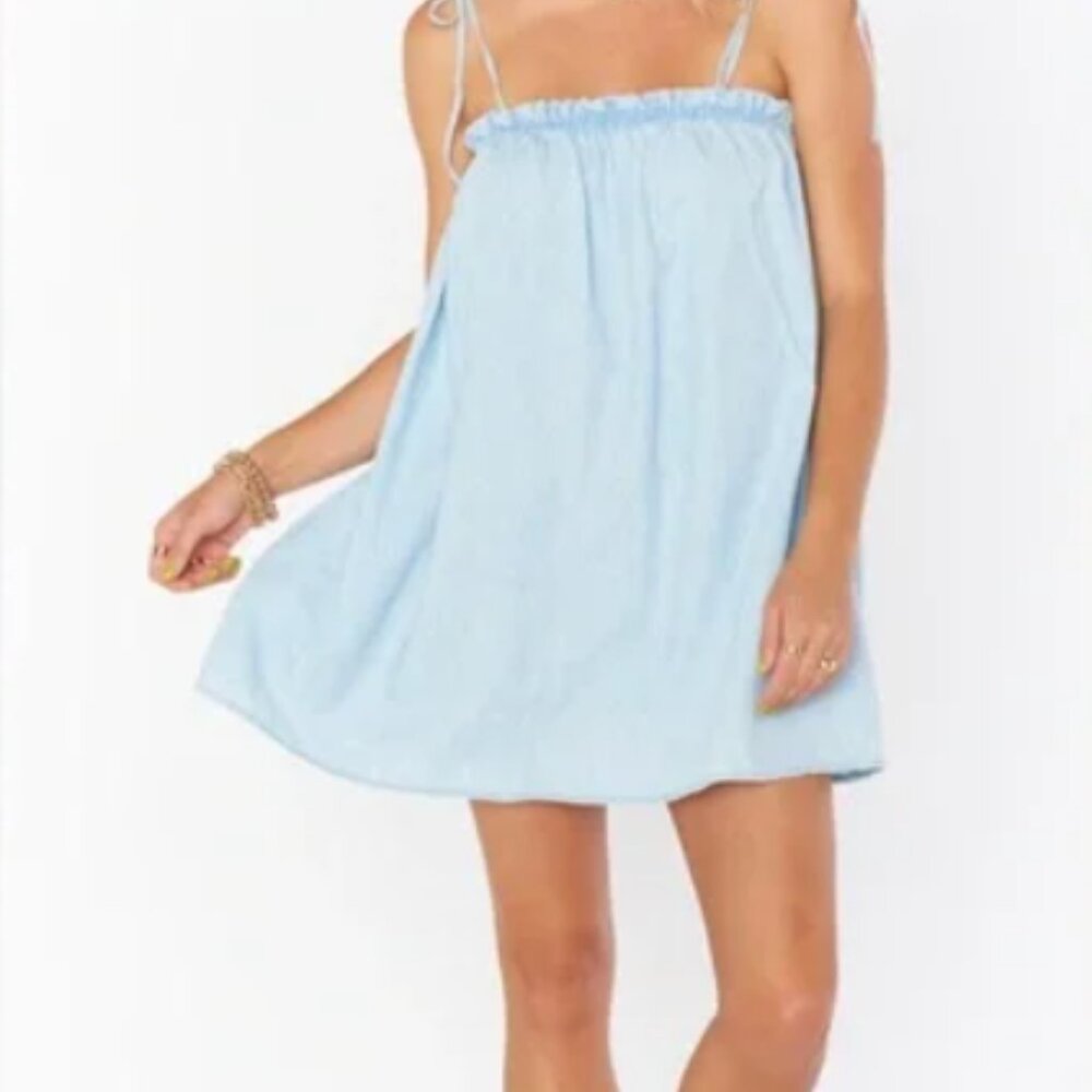 Show Me Your MuMu Sky Blue Ruffle Dress